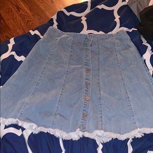 a denim skirt